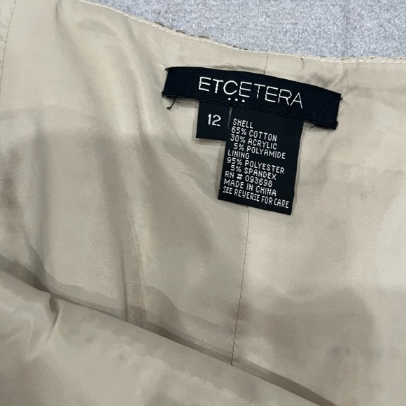 [12]Etcetera Tweed Cotton Blend Knee Panel Pencil Skirt Career - Picture 5 of 5